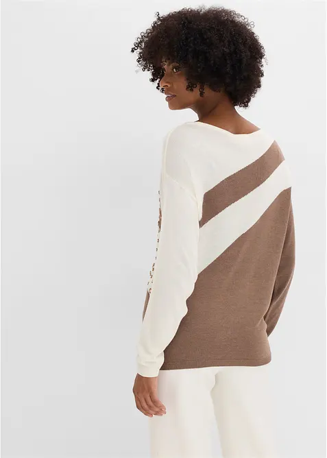 Pull long avec strass, bonprix