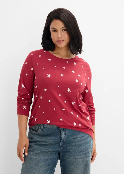Bedrucktes Langarmshirt aus Baumwolle, bonprix