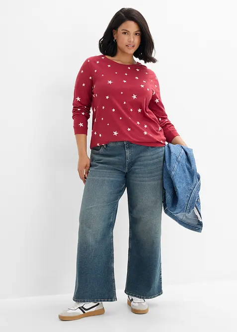 Bedrucktes Langarmshirt aus Baumwolle, bonprix