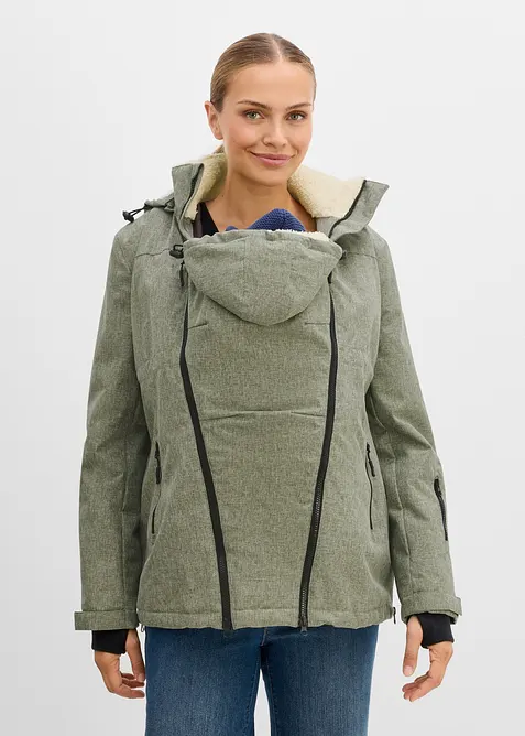 Kuschelige 3-in-1 Umstandsjacke und Tragejacke, bonprix