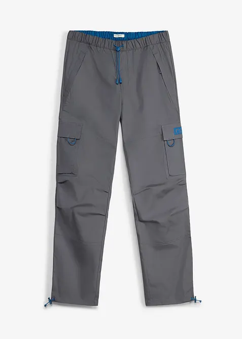 Pantalon cargo droit et d&eacute;contract&eacute; &agrave; taille &eacute;lastiqu&eacute;e, bonprix