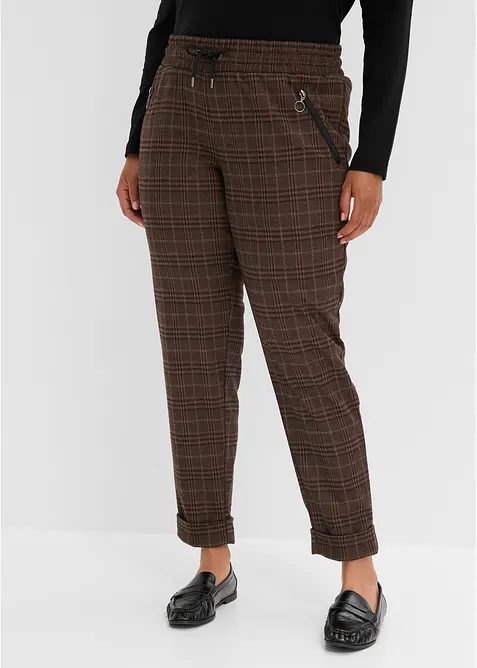 Pantalon jogger &agrave; carreaux Prince de Galles, bonprix