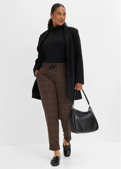 Pantalon jogger &agrave; carreaux Prince de Galles, bonprix