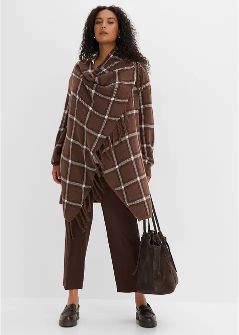 Longstrickjacke mit Fransen, bonprix