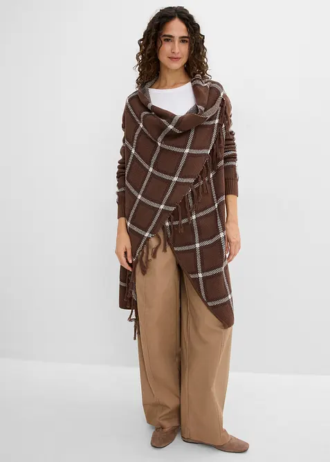 Longstrickjacke mit Fransen, bonprix