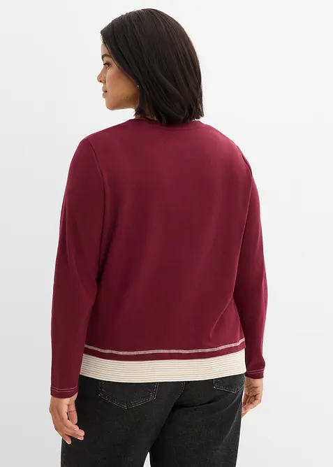 T-shirt coton manches longues style 2en1, bonprix
