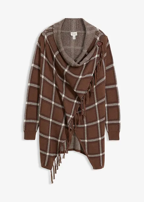 Longstrickjacke mit Fransen, bonprix