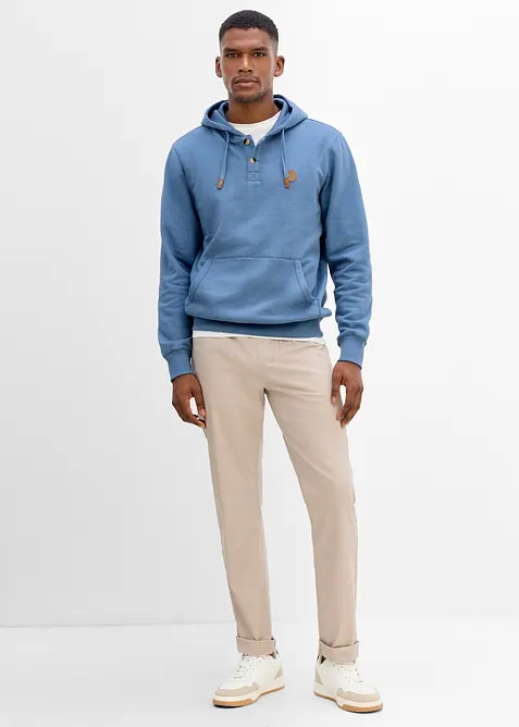 Hoodie mit Lederimitat-Details, bonprix