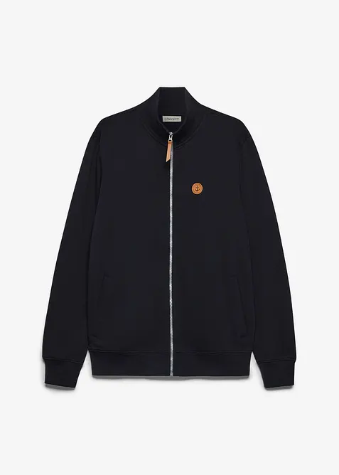 Sweat zipp&eacute; &agrave; col montant et d&eacute;tails enduits, bonprix