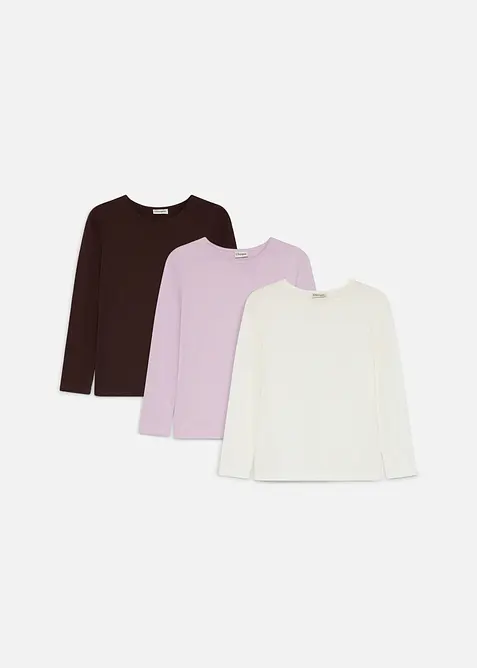 Lot de 3 T-shirts manches 100% coton, bonprix