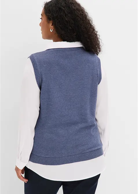 Pullover mit Blusen-Einsatz, bonprix