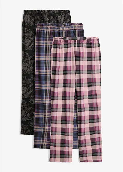 Pyjamahose aus reiner Baumwolle (3er Pack), bonprix