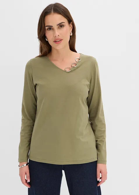 Langarmshirt mit &Ouml;sen, bonprix