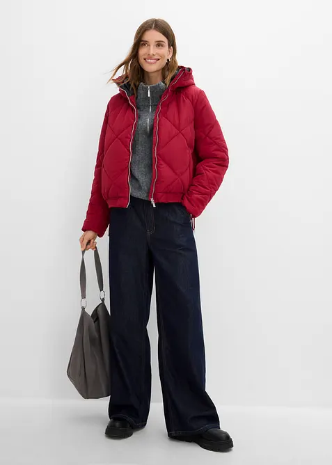 Veste matelass&eacute;e courte avec doublure contrastante, bonprix