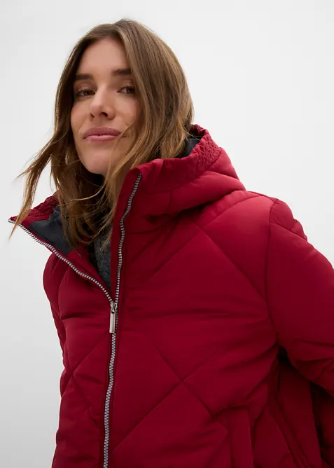 Kurze Steppjacke mit Futter in Kontrastfarbe, bonprix