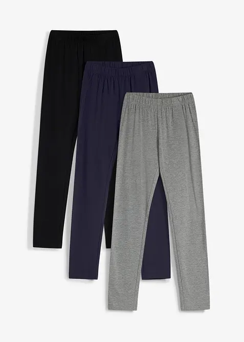 Leggings aus elastischem Bio-Baumwoll-Mix (3er Pack), bonprix