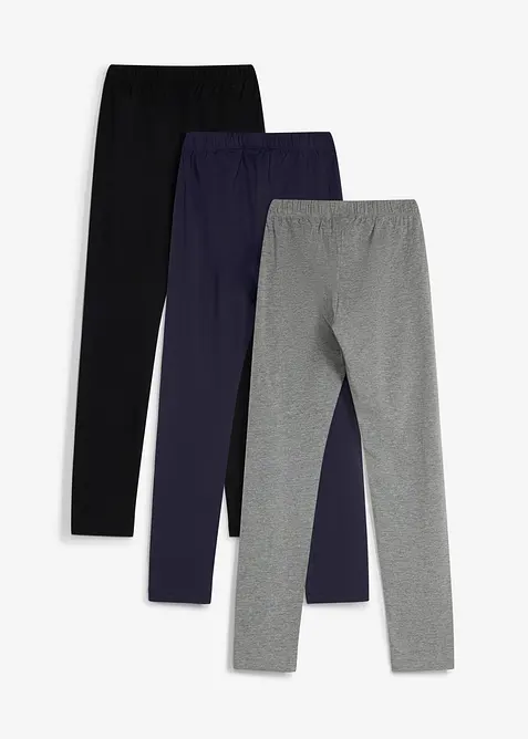 Lot de 3 leggings en coton extensible, bonprix