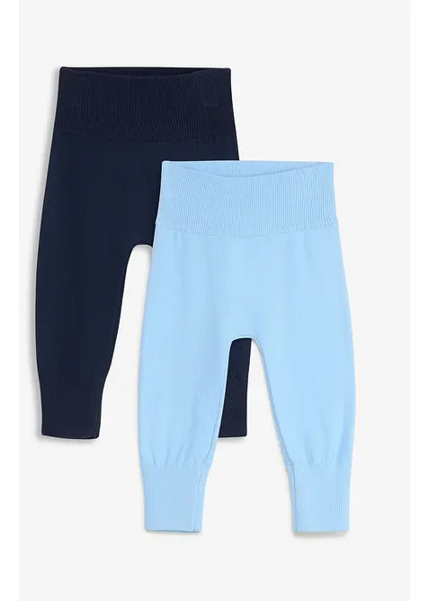 Lots de 2 pantalons &eacute;volutifs en maille de coton m&eacute;lang&eacute;, bonprix
