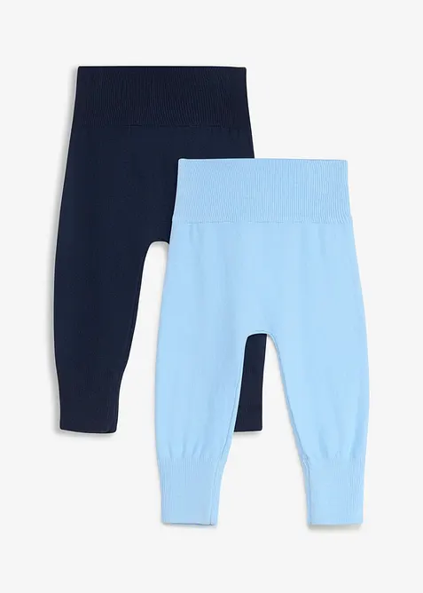 Lots de 2 pantalons &eacute;volutifs en maille de coton m&eacute;lang&eacute;, bonprix