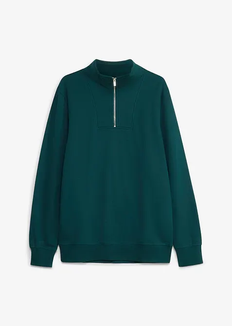 Sweat 100% coton &agrave; col camionneur, bonprix