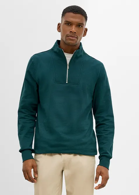 Sweat 100% coton &agrave; col camionneur, bonprix