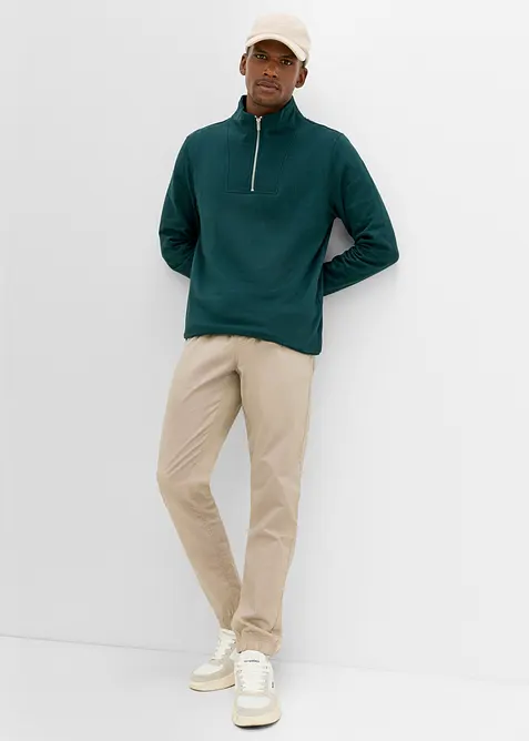 Sweat 100% coton &agrave; col camionneur, bonprix