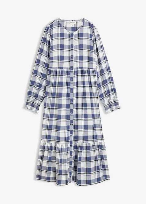 Flanell-Midikleid aus reiner Baumwolle, bonprix