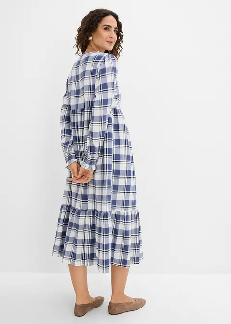 Flanell-Midikleid aus reiner Baumwolle, bonprix