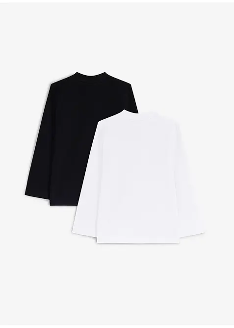 Lot de 2 T-shirts manches longues en coton extensible, bonprix