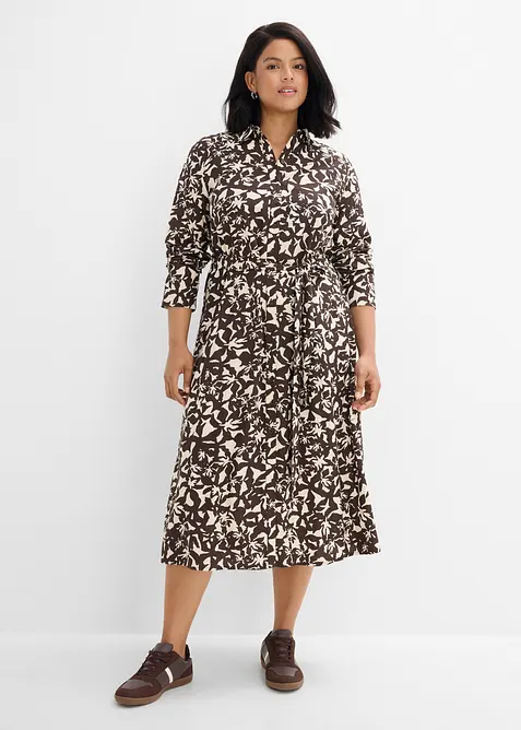 Hemdblusenkleid aus flie&szlig;ender Viskose, bonprix