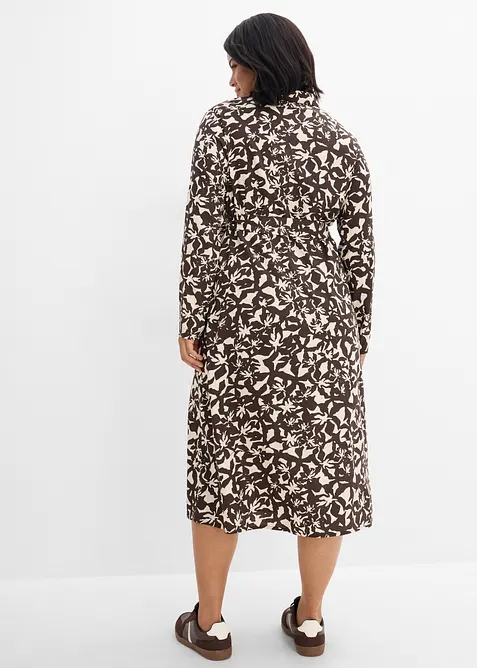 Hemdblusenkleid aus flie&szlig;ender Viskose, bonprix