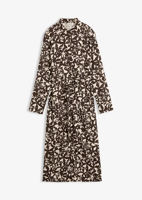 Hemdblusenkleid aus flie&szlig;ender Viskose, bonprix