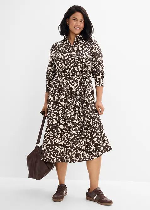 Hemdblusenkleid aus flie&szlig;ender Viskose, bonprix