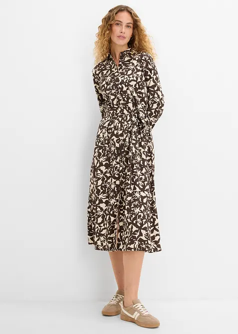 Hemdblusenkleid aus flie&szlig;ender Viskose, bonprix