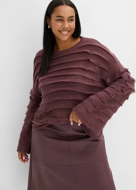 Oversize-Pullover, semi-transparent, bonprix