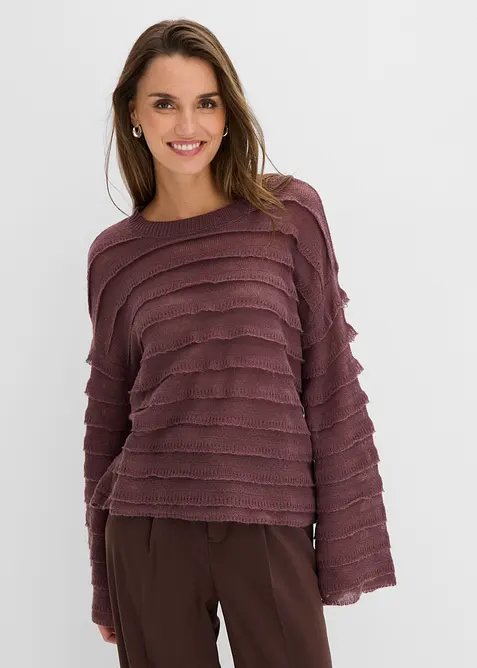 Oversize-Pullover, semi-transparent, bonprix