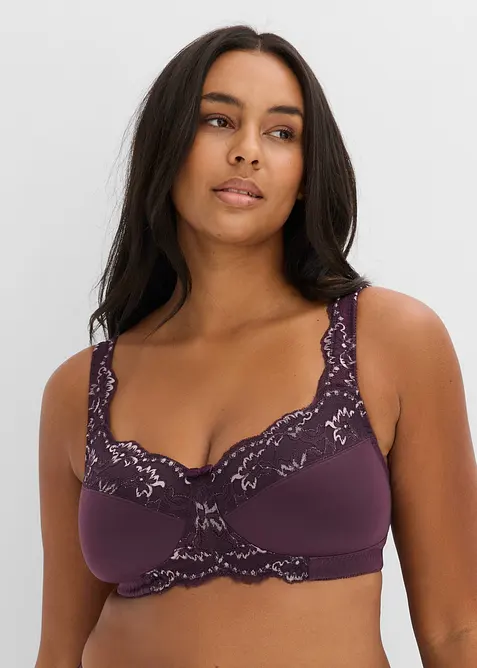 Soutien-gorge grand maintien sans armatures, bretelles rembourr&eacute;es, bonprix