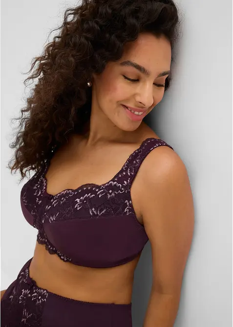 Soutien-gorge grand maintien sans armatures, bretelles rembourr&eacute;es, bonprix