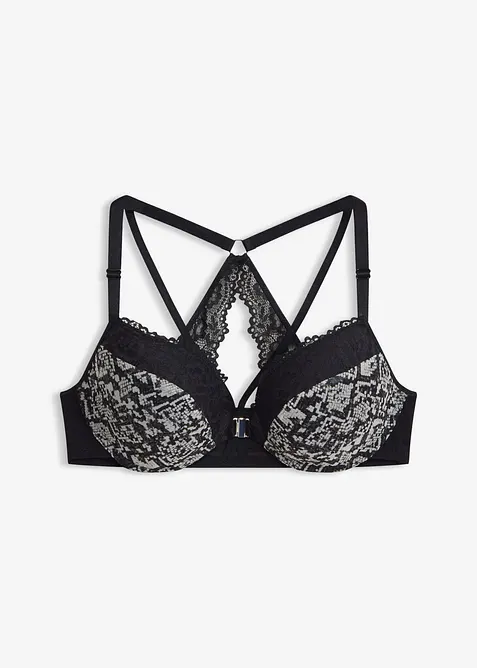 Soutien-gorge &agrave; coques, fermeture devant et imprim&eacute; python, bonprix