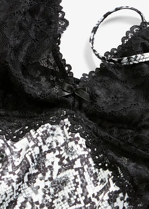 Nuisette en satin &agrave; imprim&eacute; python, bonprix