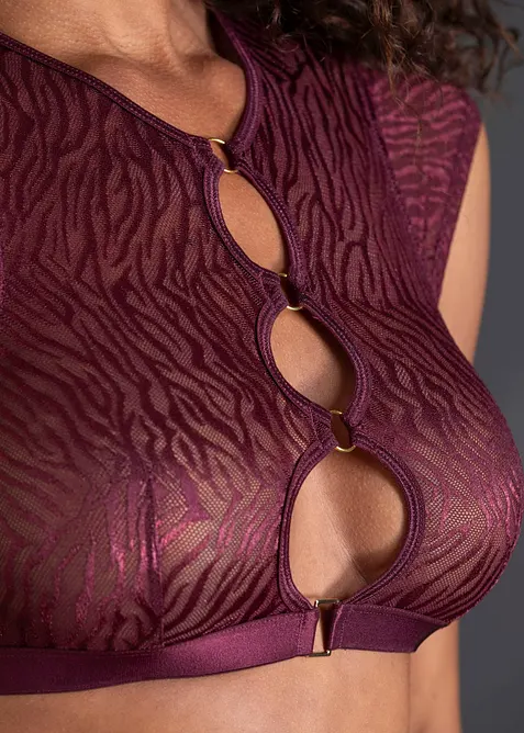 Brassi&egrave;re et slip ouvert avec accessoires dor&eacute;s (ens. 2 pces), bonprix