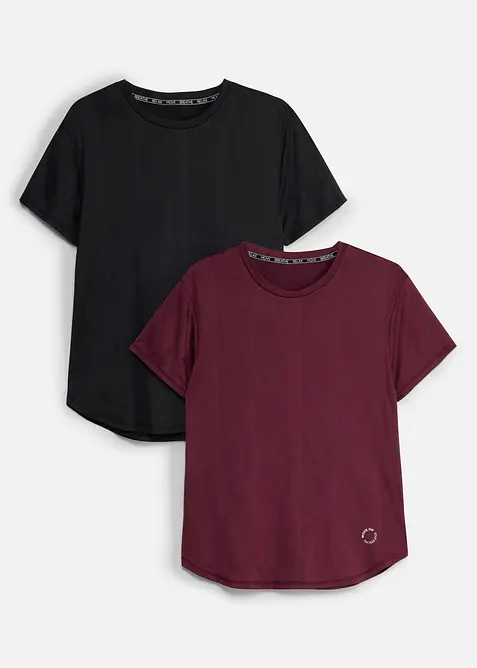 Lot de 2 T-shirts de sport &agrave; s&eacute;chage rapide, bonprix