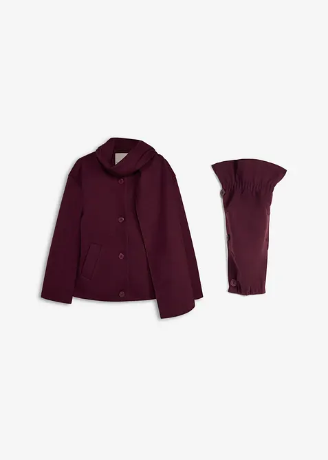 Manteau court de grossesse et de portage avec &eacute;charpe (ens. 3&nbsp;pces), bonprix