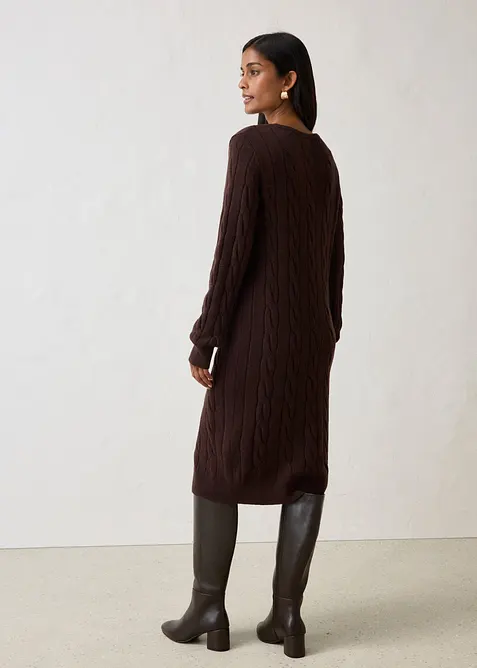 Robe en maille torsad&eacute;e, bonprix