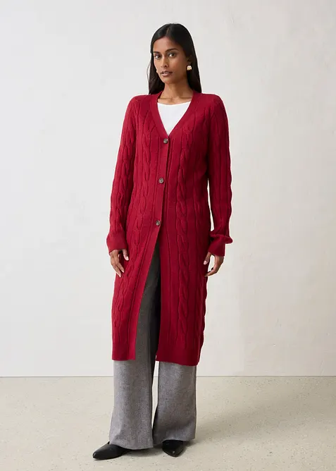 Longstrickjacke aus weichem Woll-Mix, bonprix