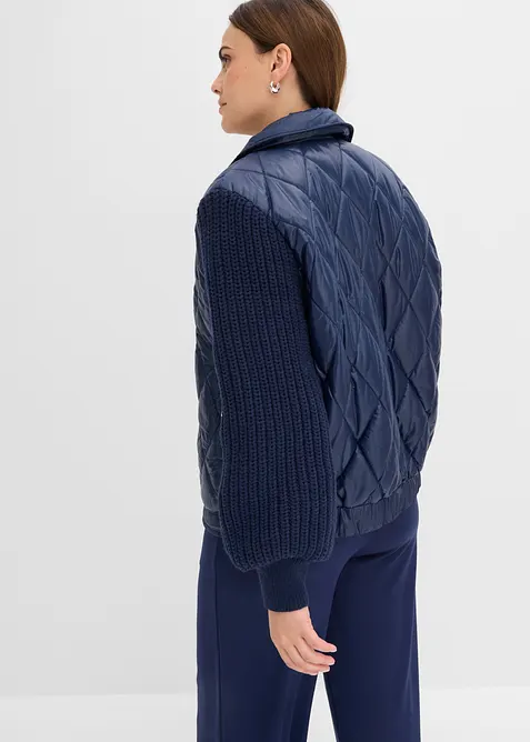 wasserabweisender Stepp-Blouson mit Strick&auml;rmeln, bonprix