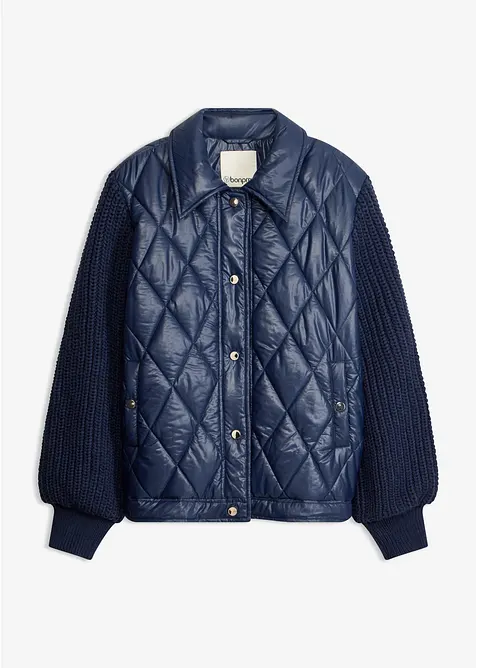 wasserabweisender Stepp-Blouson mit Strick&auml;rmeln, bonprix
