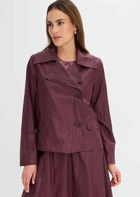 Lederimitat-Jacke in Crinkle-Optik, bonprix