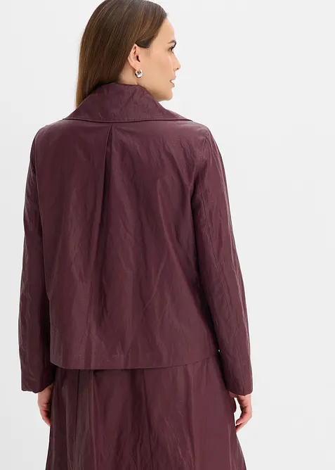 Lederimitat-Jacke in Crinkle-Optik, bonprix