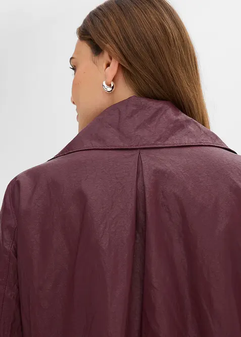 Lederimitat-Jacke in Crinkle-Optik, bonprix